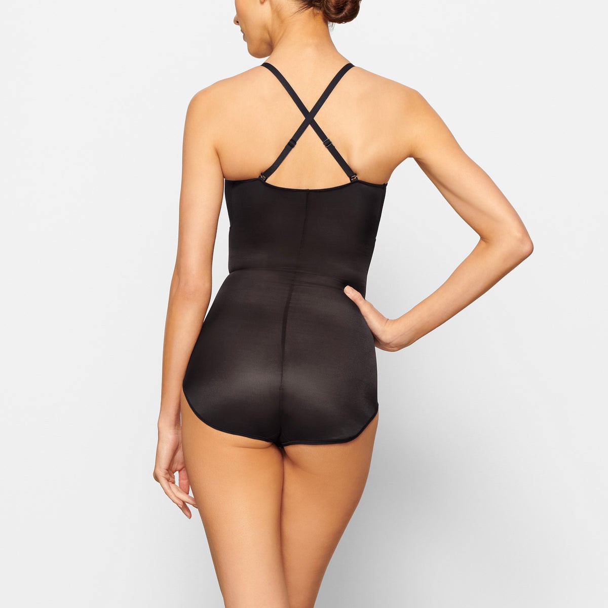 SKIMS Barely There Bodysuit Brief W/ Snaps Onyx | ZE2410678