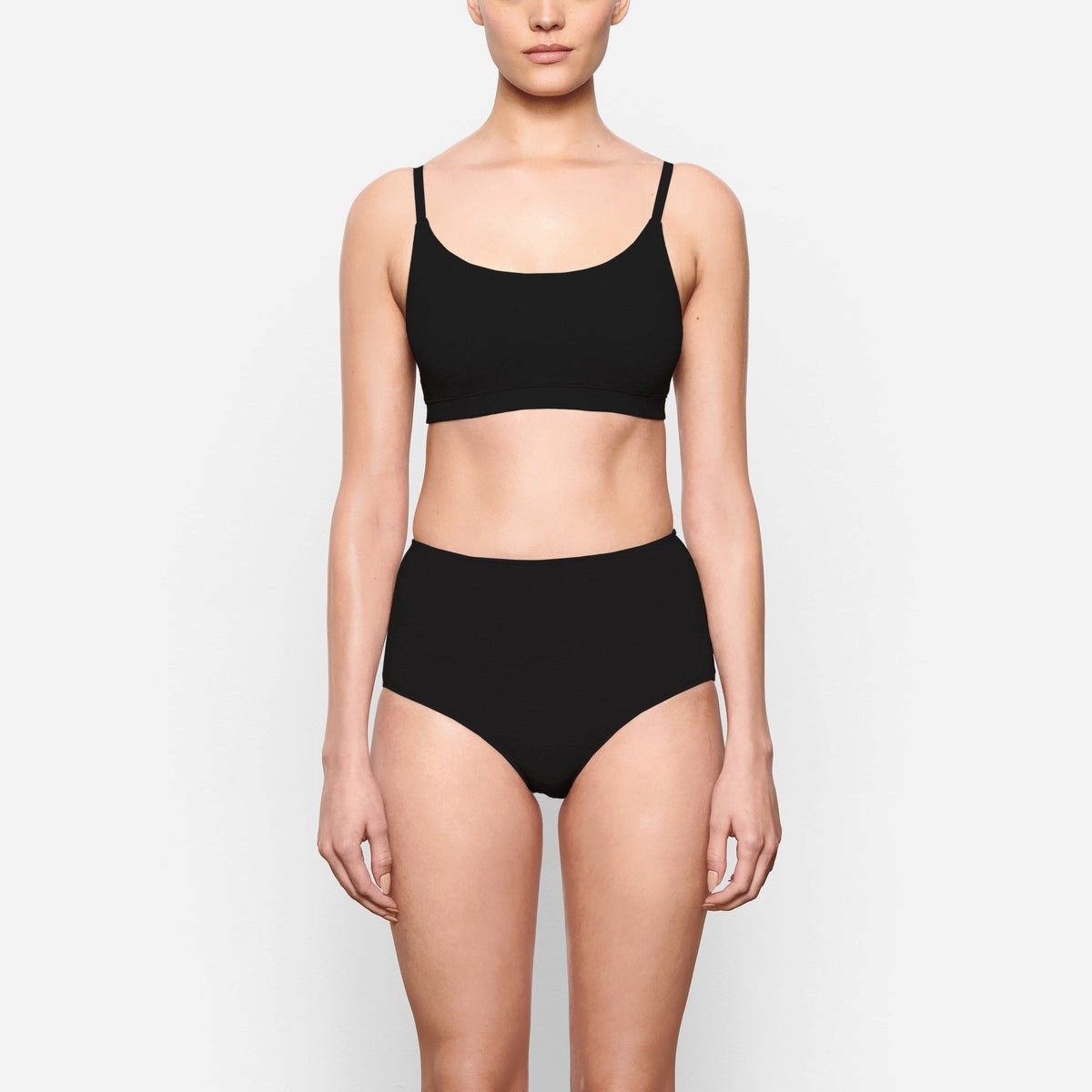 SKIMS Bomull Jersey Scoop Bralette Soot | SJ1423065