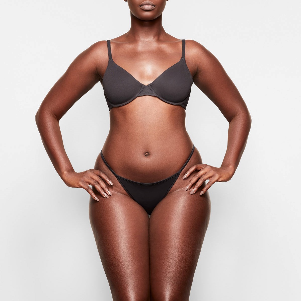 SKIMS Bomull Jersey String Bikini Soot | ST1250869