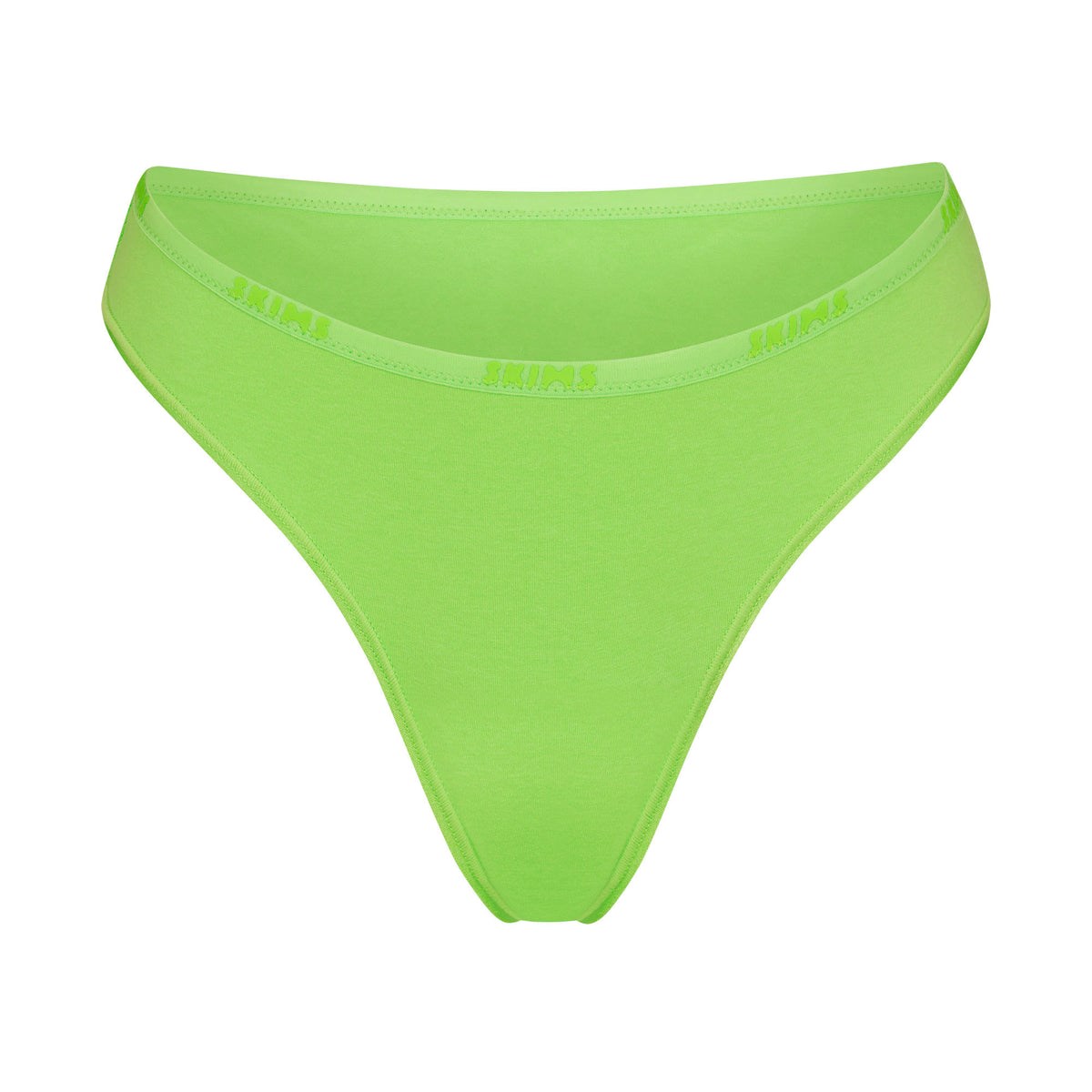 SKIMS Bomull Logo High Leg Bikini Gröna | ZF5140627