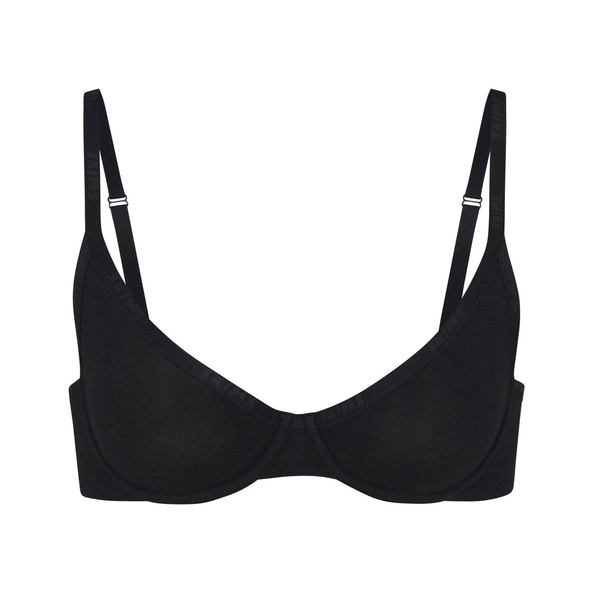 SKIMS Bomull Logo Underwire Demi Bra Soot | UZ0693542