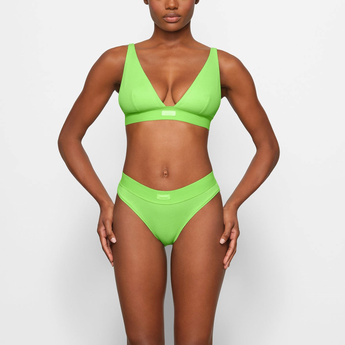 SKIMS Bomull Plunge Bralette Gröna | FY5198347