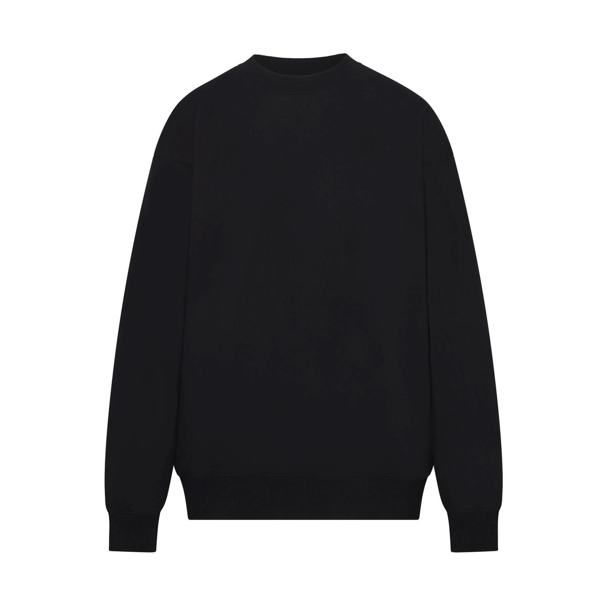 SKIMS Boyfriend Fleece Crew Neck Pullover Onyx | DZ7183596