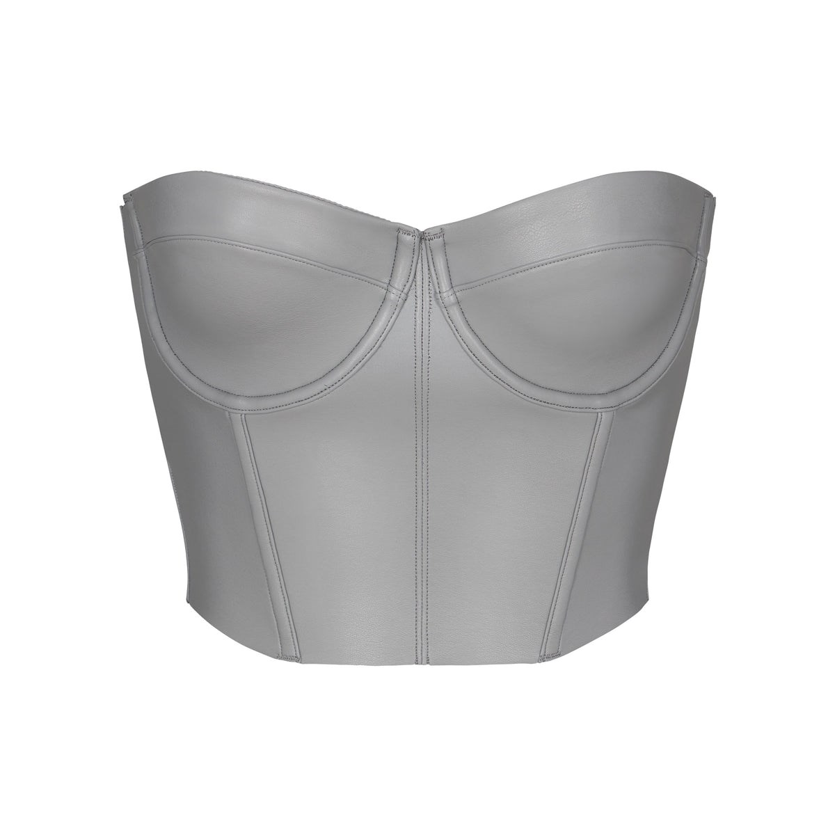 SKIMS Faux Läder Corset Carbon | TK9350487