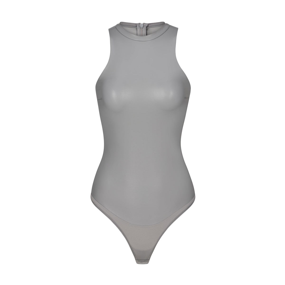 SKIMS Faux Läder High Neck Bodysuit Carbon | HQ1230645