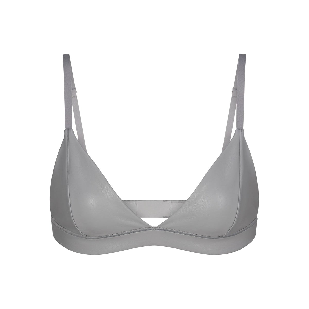 SKIMS Faux Läder Triangle Bralette Carbon | XH1647890