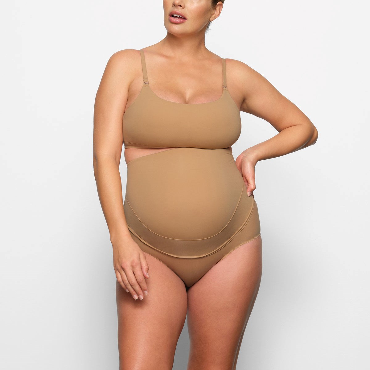 SKIMS Fits Everybody Maternity High-waisted Brief Ochre | ET4956137