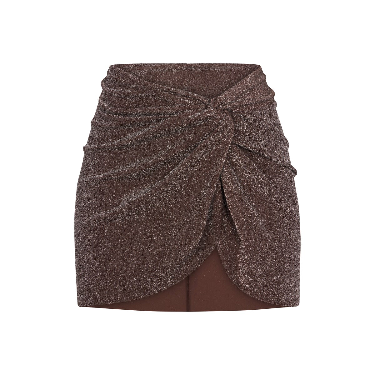 SKIMS Glitter Swim Sarong Mini Skirt Cocoa | FW9758604