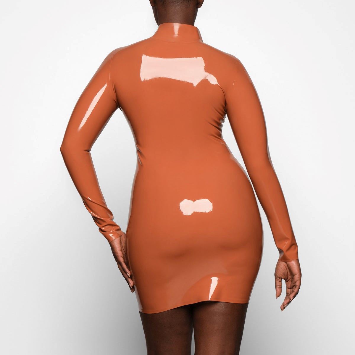 SKIMS Latex Long Sleeve Klänning Bronze | JY5143276