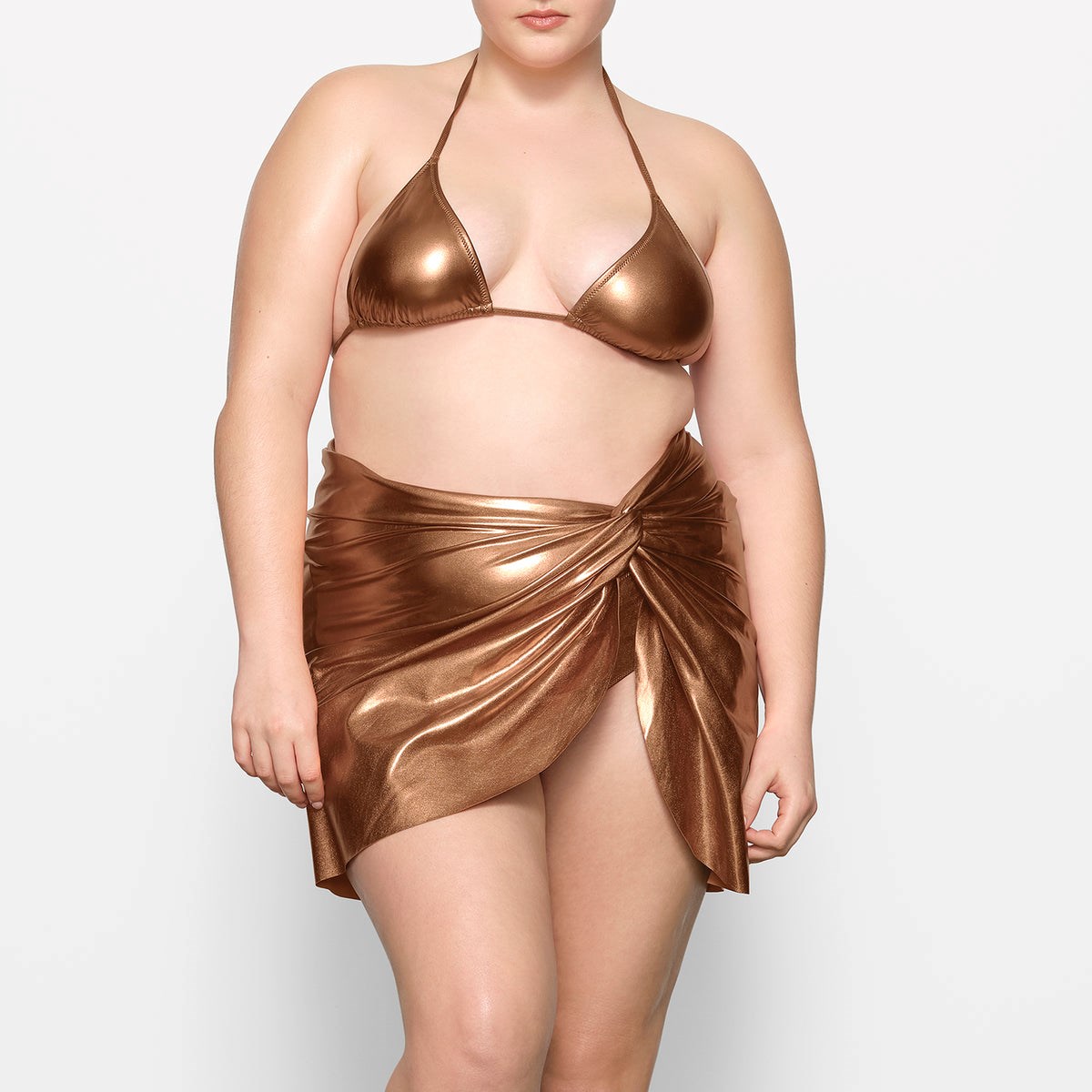 SKIMS Metallic Swim Tie Sarong Penny | YT6120845