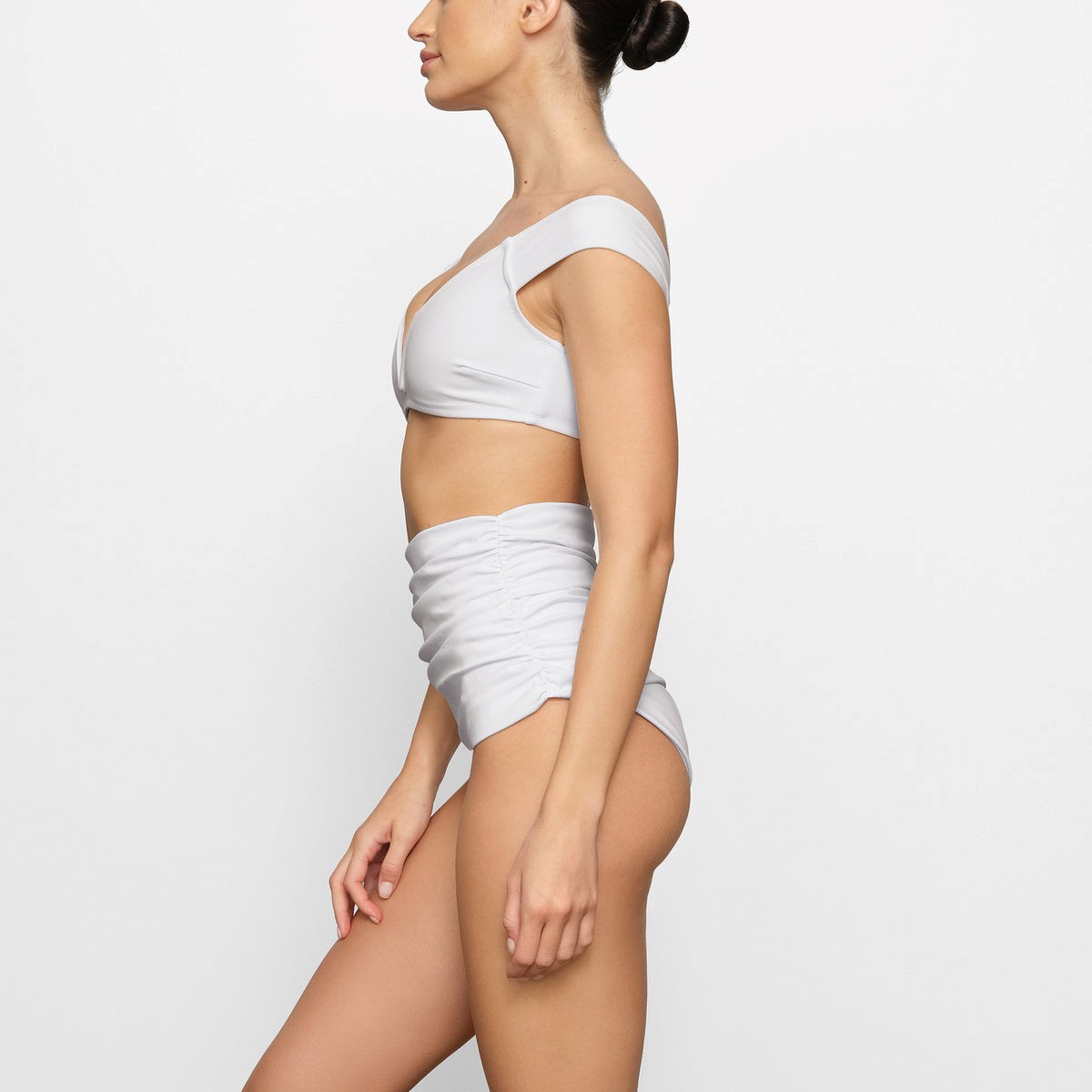 SKIMS Shaping Swim Ruched High-waisted Bottom Marble | VD4172836