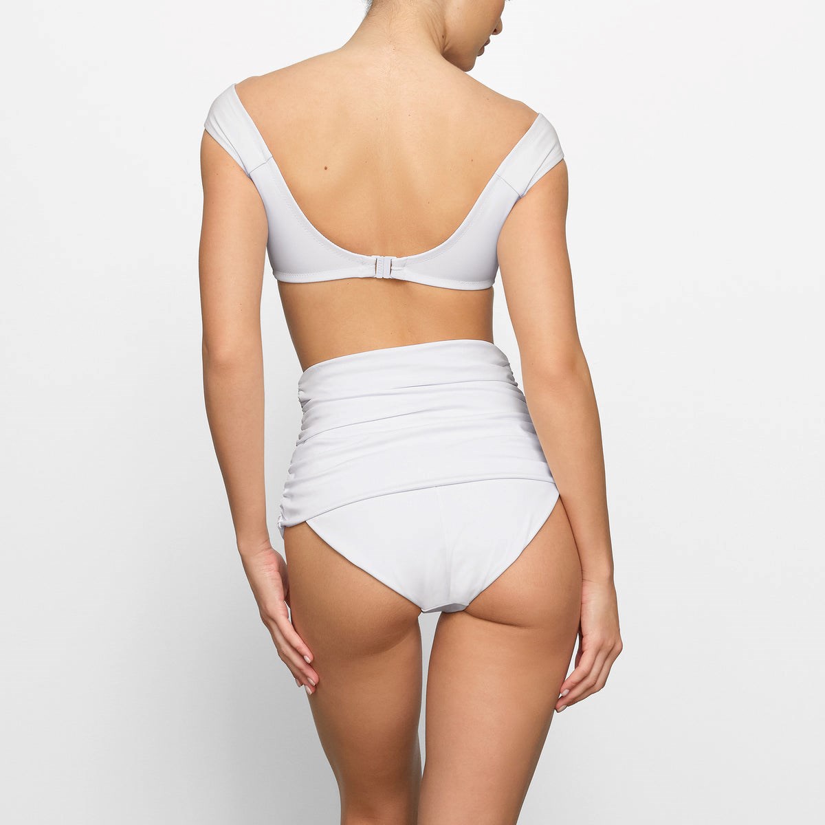 SKIMS Shaping Swim Ruched High-waisted Bottom Marble | VD4172836