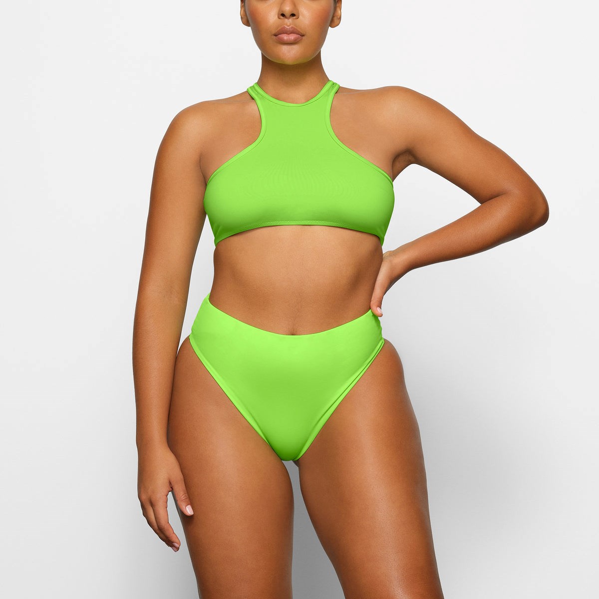 SKIMS Swim High Neck Racer Top Gröna | AO3017526