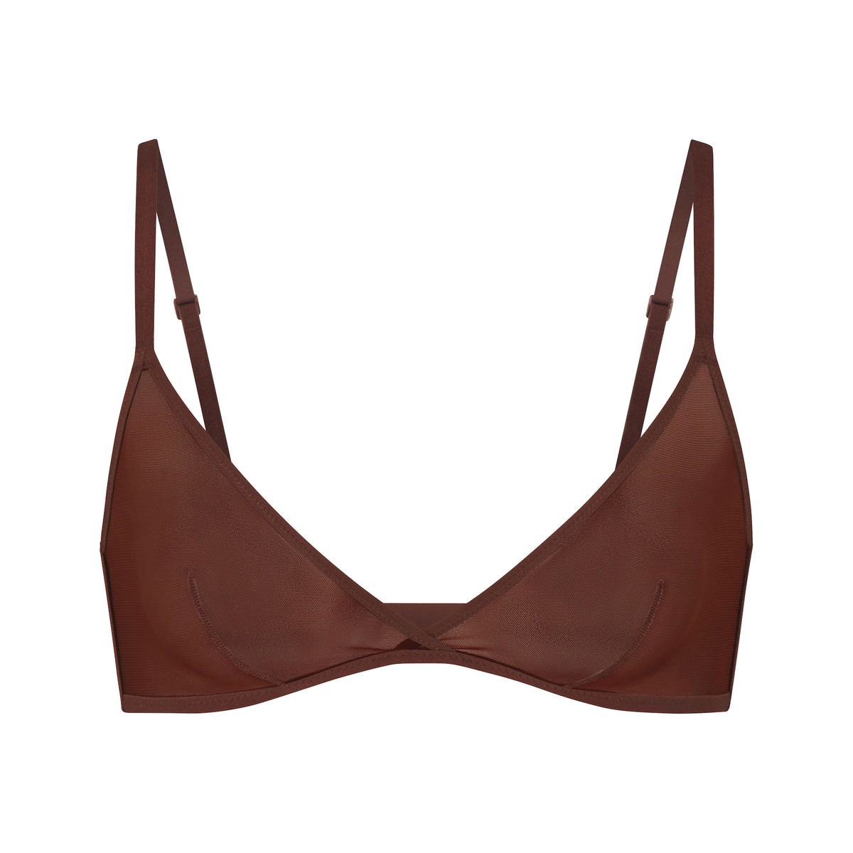 SKIMS Ultra Fine Mesh Triangle Bralette Mahogany | AX0694137