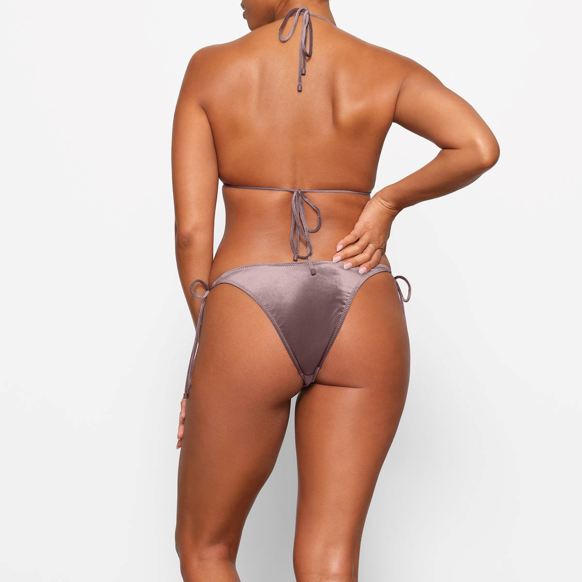 SKIMS Velvet Triangle Bikini Top Umber | SU3571964