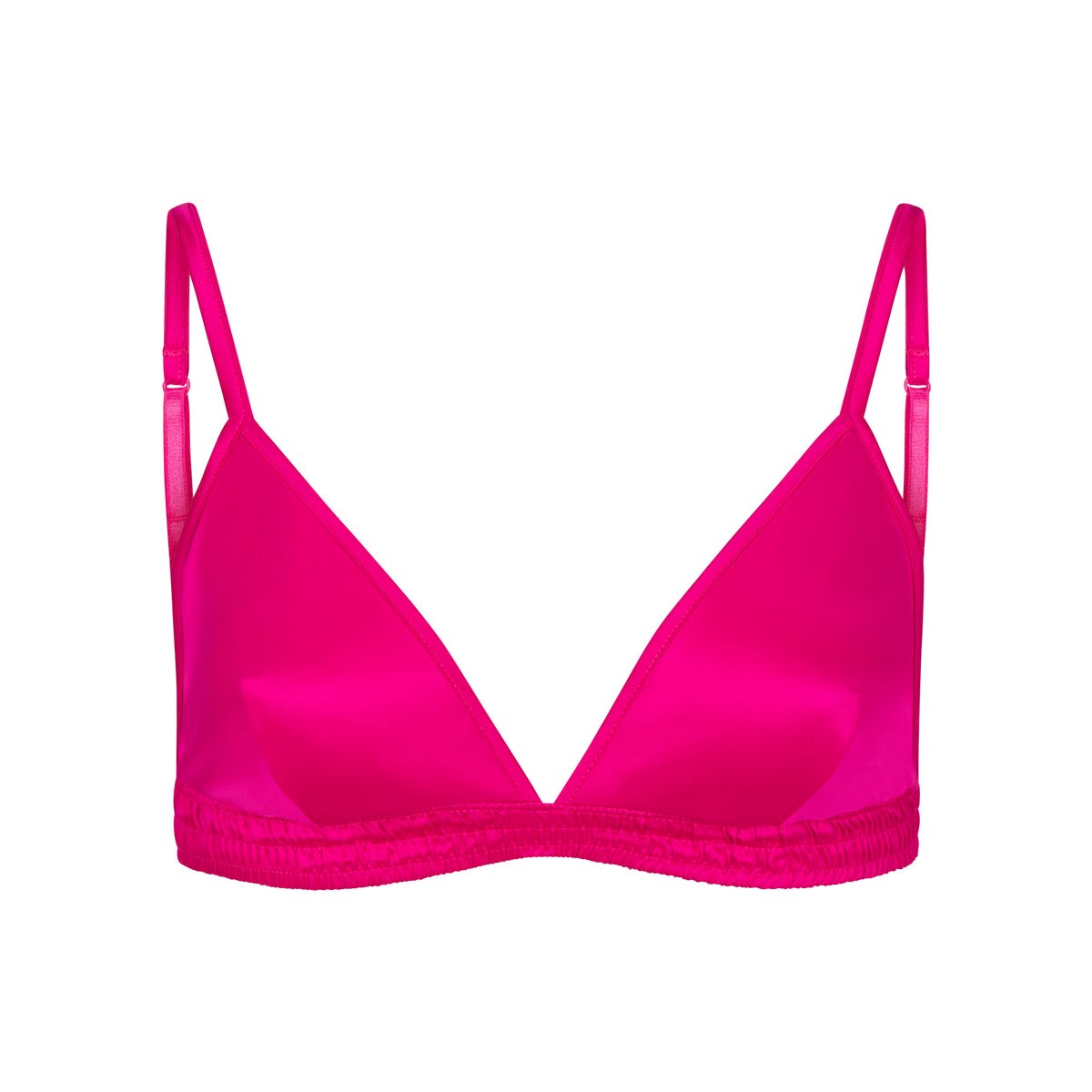 SKIMS Woven Shine Triangle Bralette Raspberry | RL1723496