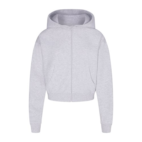 SKIMS Bomull Fleece Zip Up Hoodie Ljusgrå | GJ6249710