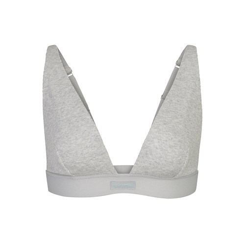 SKIMS Bomull Plunge Bralette Ljusgrå | DP1460725