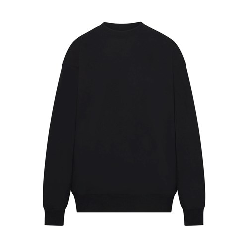 SKIMS Boyfriend Fleece Crew Neck Pullover Onyx | DZ7183596