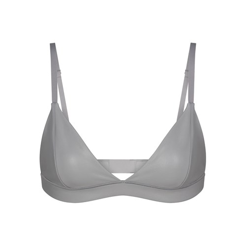 SKIMS Faux Läder Triangle Bralette Carbon | XH1647890