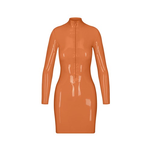 SKIMS Latex Long Sleeve Klänning Bronze | JY5143276